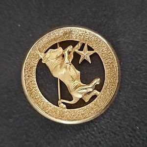 Vintage 1960's Trifari Taurus Zodiac brooch